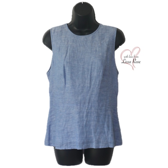 Chambray Linen Shell (Ann Taylor) - Picture 1 of 3